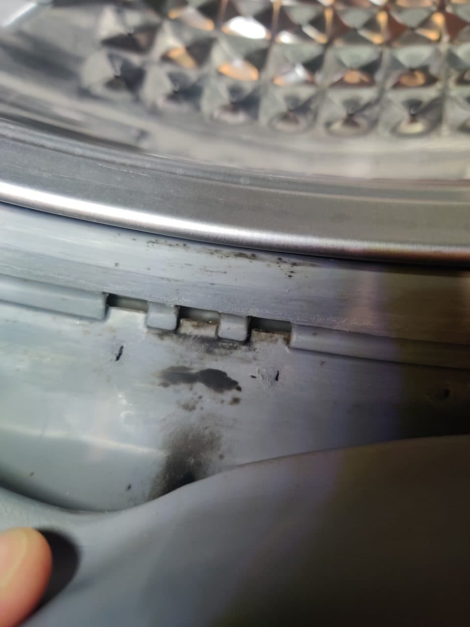 Torn washer door seal: Samsung washer, model WF45N5300AV (washer repair in Miami Gardens, FL, August 2026)
